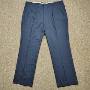 Vintage CLASSIC SLACKS Pants Men's 44x32 Blue Pleated Wool Blend Straight Leg